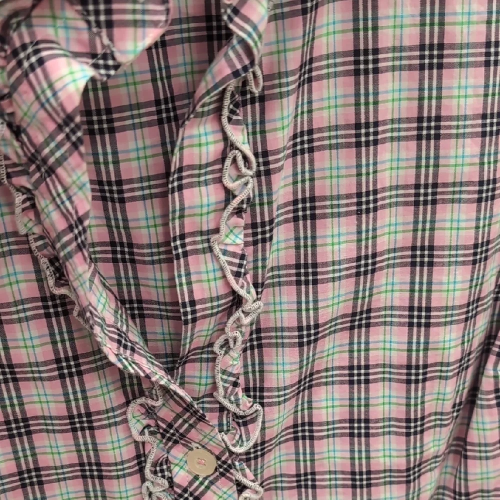 Lilly Pulitzer Womens Pink Ruffled Prairie Blouse Size 6 - Picture 3 of 8